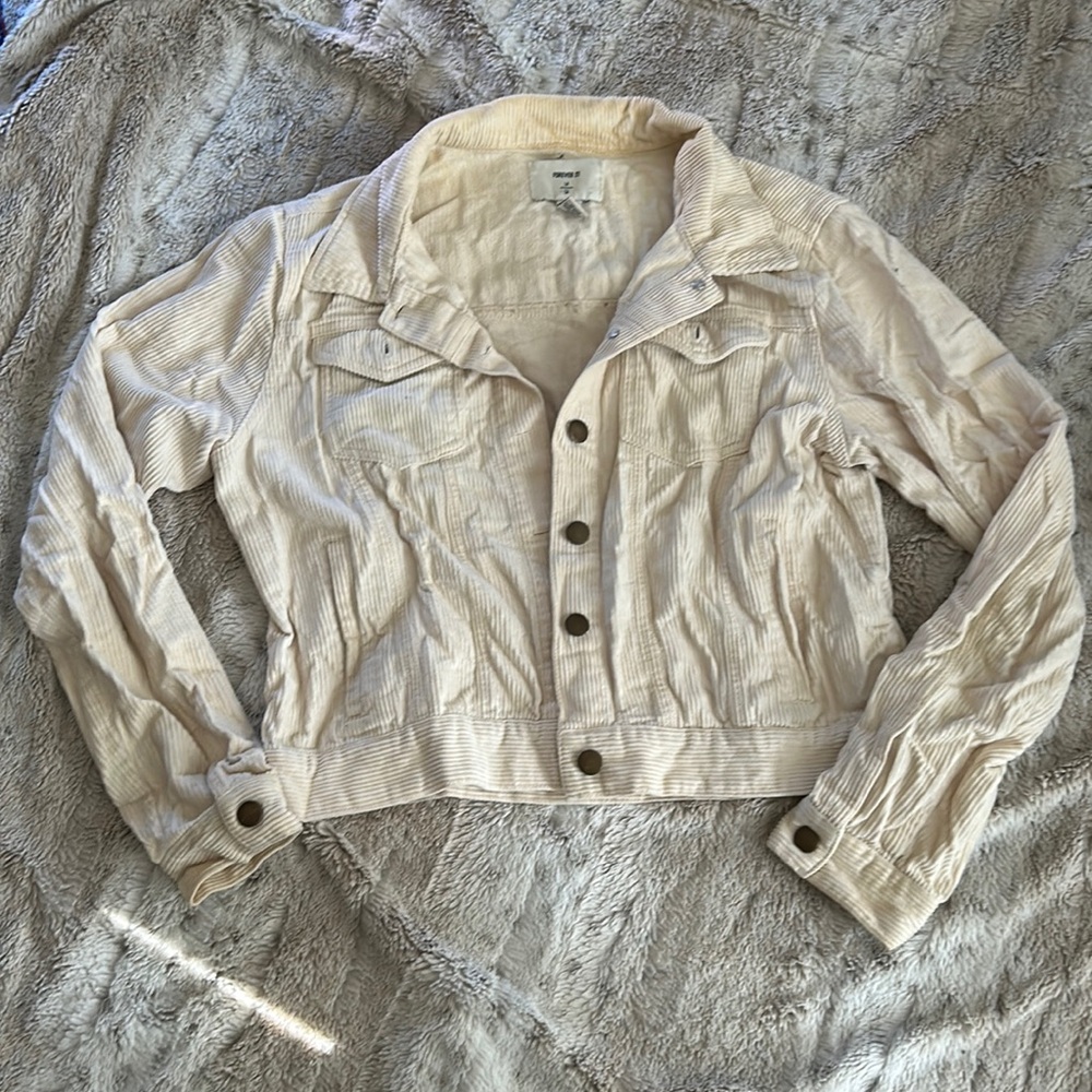 cream corduroy button up jacket